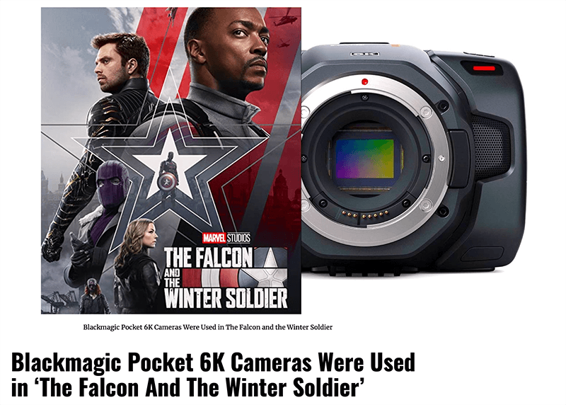 Blackmagic Pocket 6K Cameras were used in 'The Falcon and the Winter Soldier\'